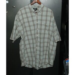 RESISTOL Rodeo Gear Men's Shirt Short Sleeve 2XL Blue/Brown Plaid, 100% Cotton